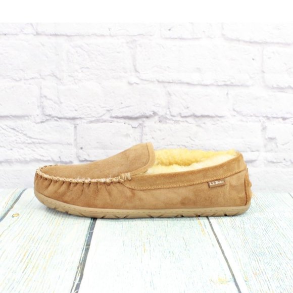 L.L. Bean Other - *LL Bean Brown Suede Wicked Good Shearling Lined Venetian Slipper 11 Inch